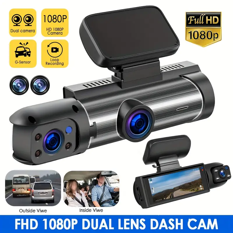 Dash Cam 3.16 Pulgadas Caja Negra Coche Visión Nocturna DVR Espejo De  Vehículo Cámara De Video Grabadora Dash Cam Frente Cámara Incorporada  Sensor HD