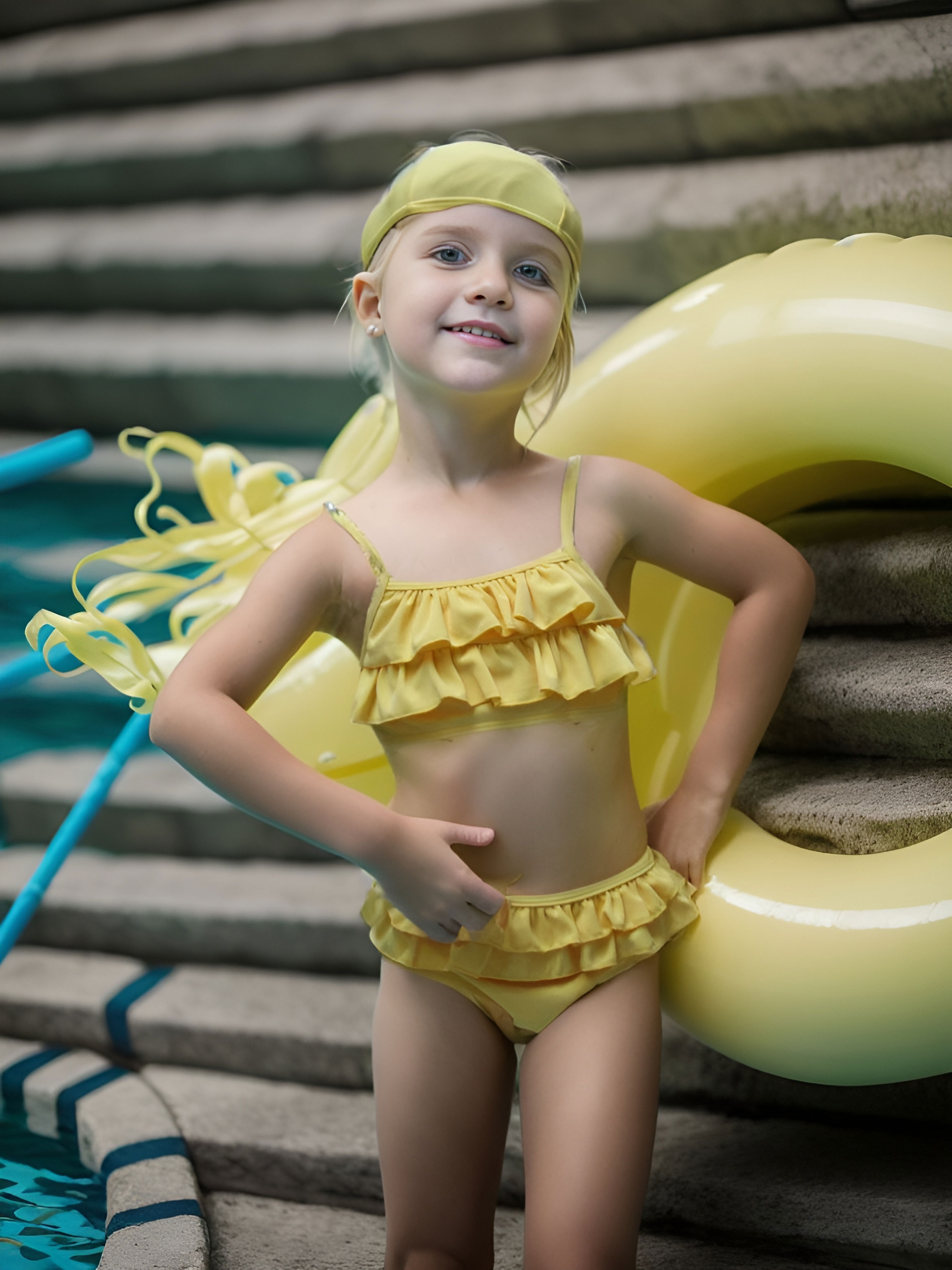Kids Girls Ruffle Top Briefs Swimwear Set Summer Bathing Suit Swimsuit  Beachwear