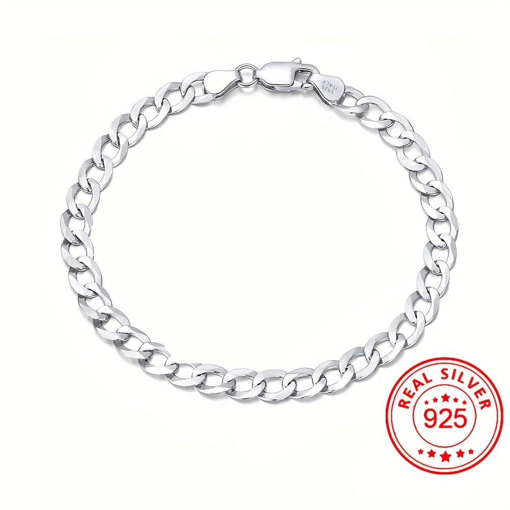 Men's Unisex 925 Sterling Chain Bracelet