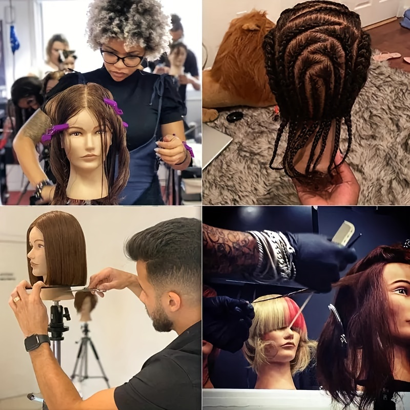 Realistic Mannequin Head with 70% Hair for Hairdressing Training and  Practice - Includes Free Clamp Holder