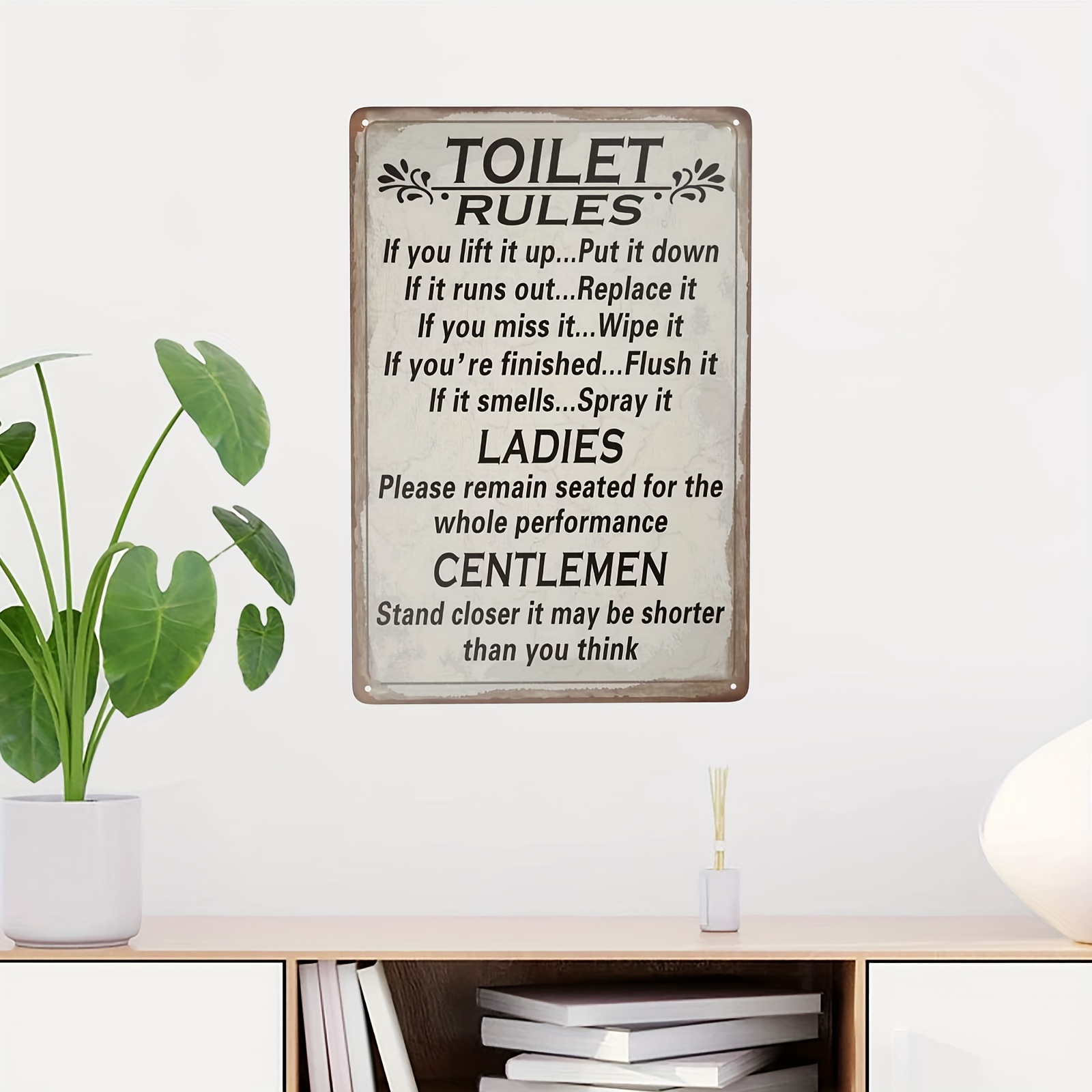 Lot de 2 - Toilettes Plaque Metal avec Humour Citation Français - Les  règles des Toilettes - Drôle WC Panneau Pancarte - Decoration Murale Pour  Maison Salle de Bain 20x30cm (Set 03) : : Cuisine et Maison