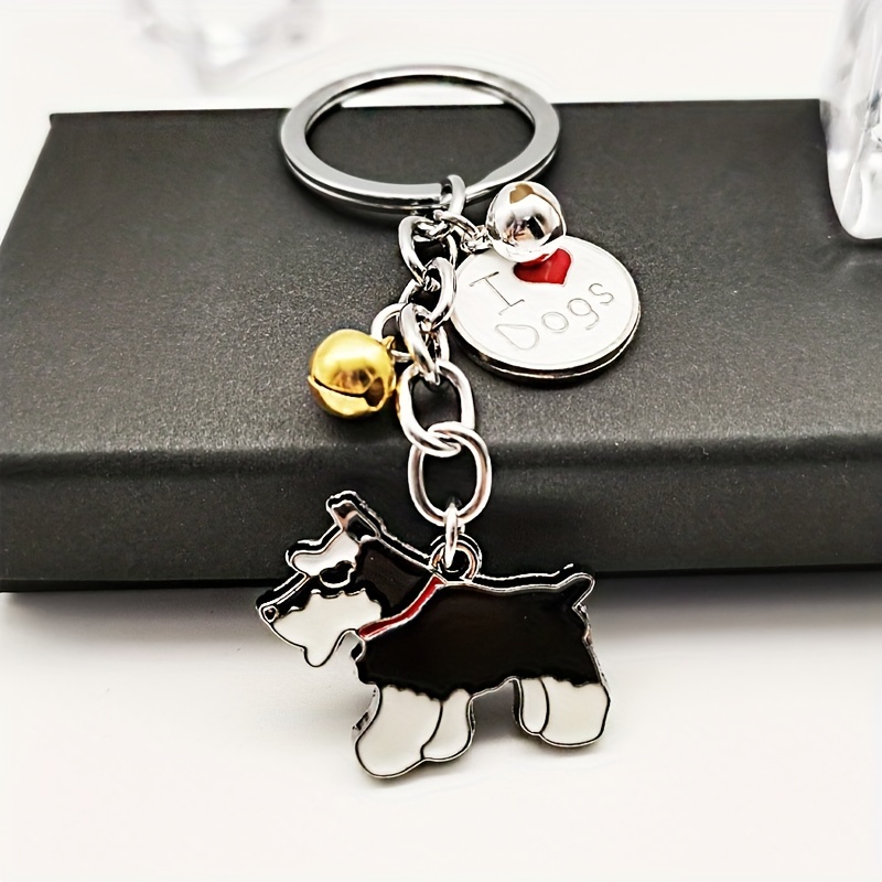 1pc Sitting Dog Shaped Keychain For Men & Women, Lovely French