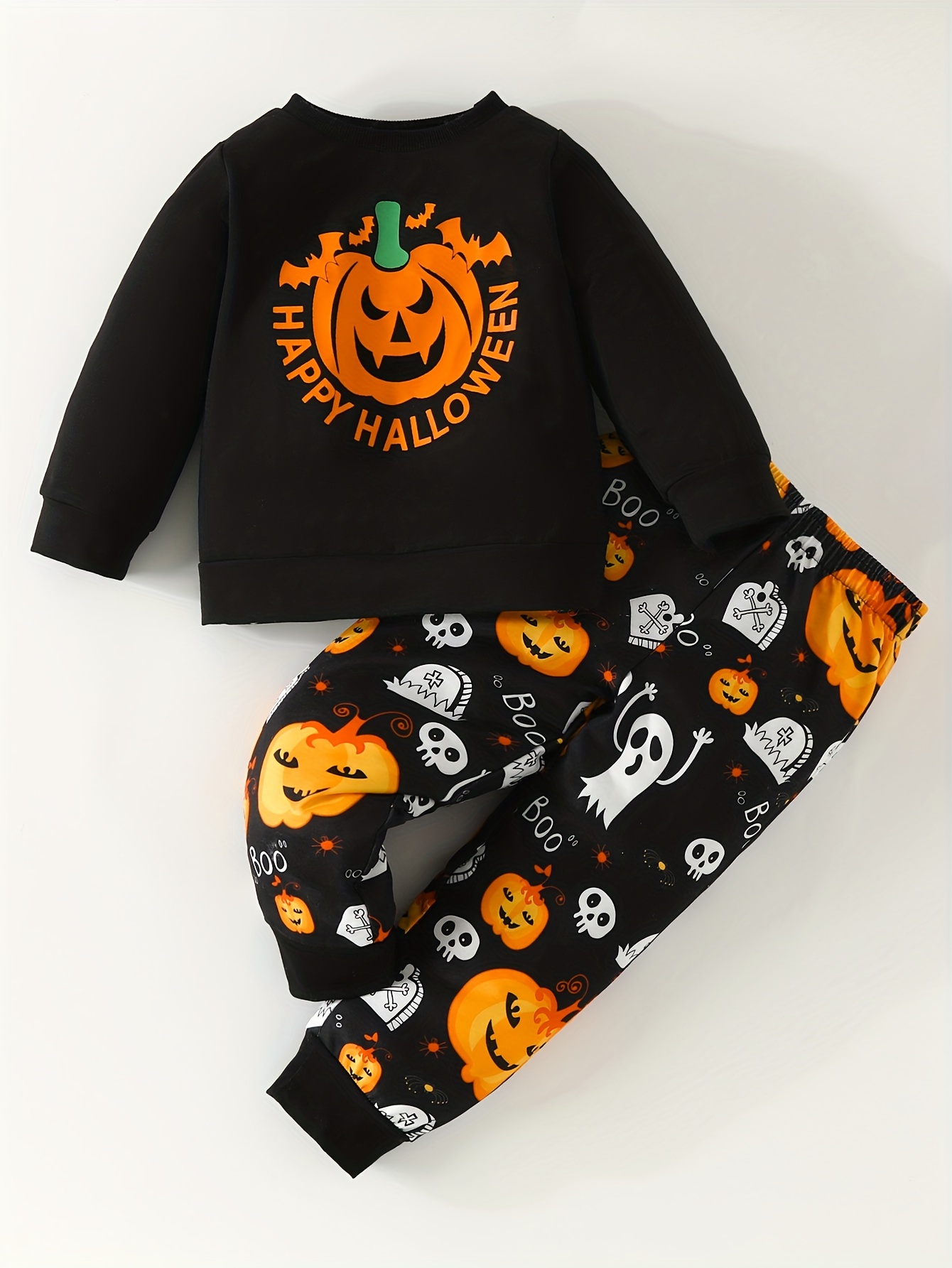 Conjunto 2 Pzas Pantalones Sudadera Estampado happy Ropa - Temu