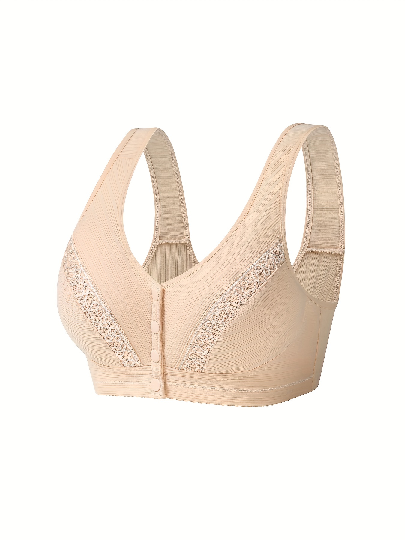 Bras for Women Plus Size No Underwire Push Up Front Closure Bras Breathable  Wireless Comfy Bras for Older Women Beige at  Women's Clothing store