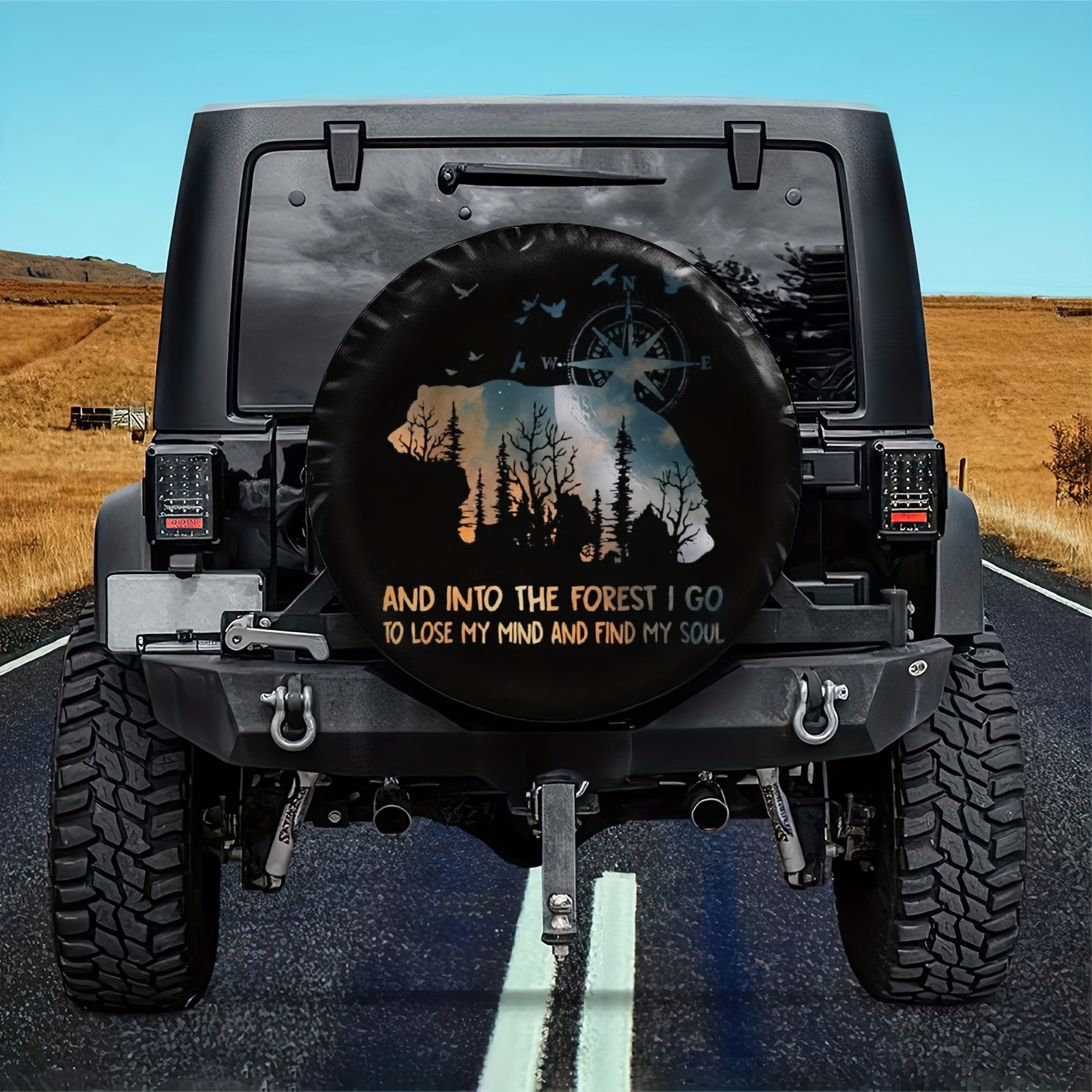 Bear And Into The Forest I Go To Lose My Mind And Find My Soul Spare Tire  Cover Wheel Protectors Water Dust Proof Universal Fit For Trailer Rv Suv  Temu Canada