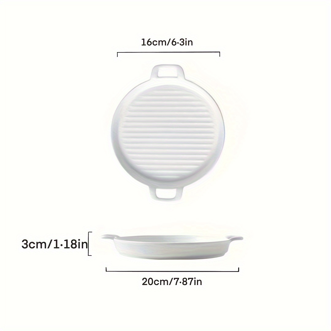 Ceramic Double Ear Baking Pan For Stove Top, Lighter Than Cast