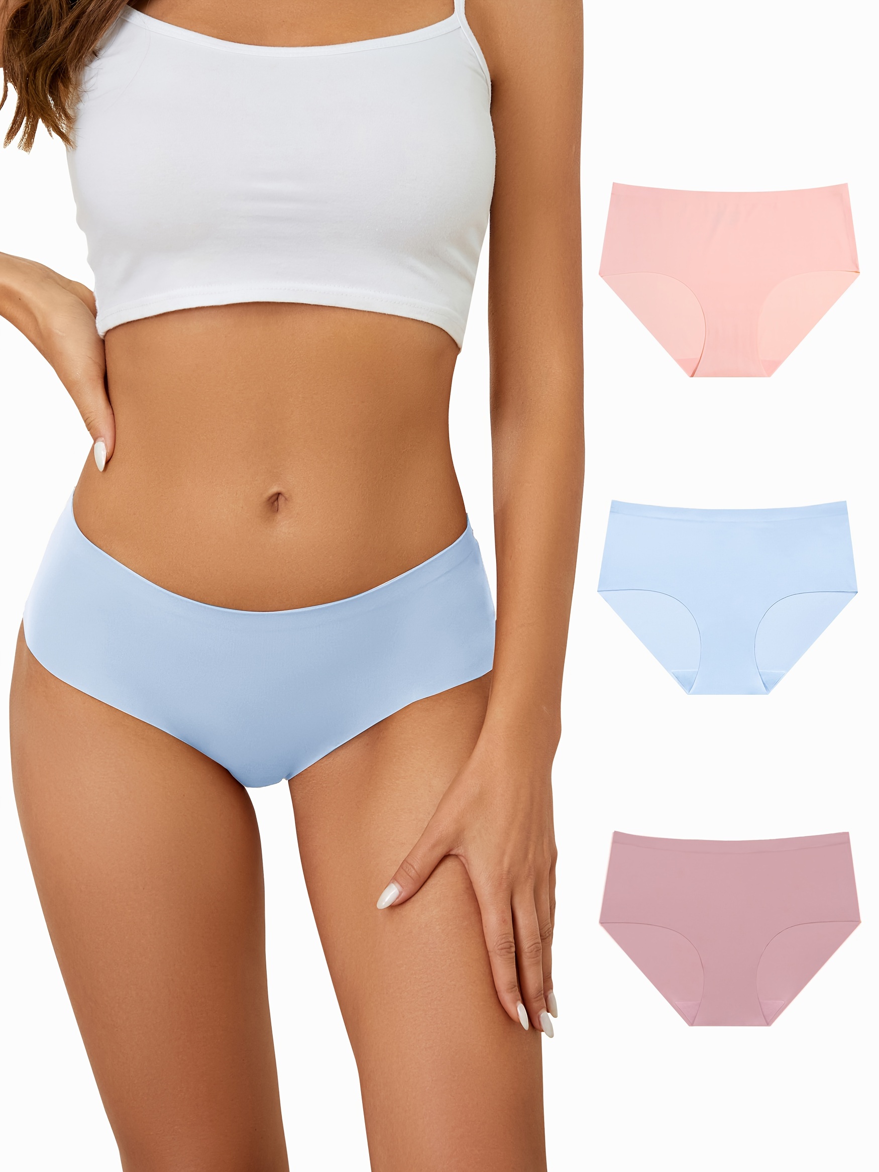 Women's Seamless Solid Color Panties (7pcs Triangle Briefs)
