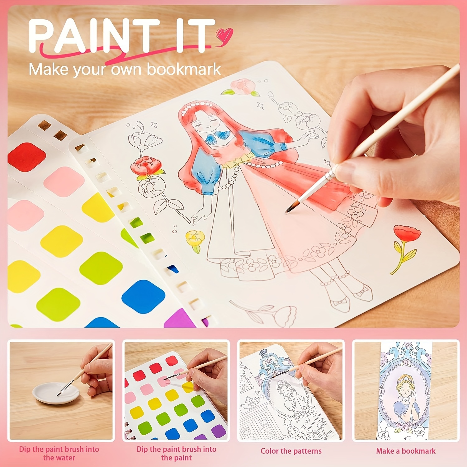 Puzzle Diy Fashion Princess Coloring Set Toy Makeup Book - Temu