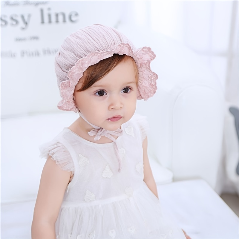 Fashion Baby Petal Brim Straw Woven Hat Sun Protection Lace - Temu Canada