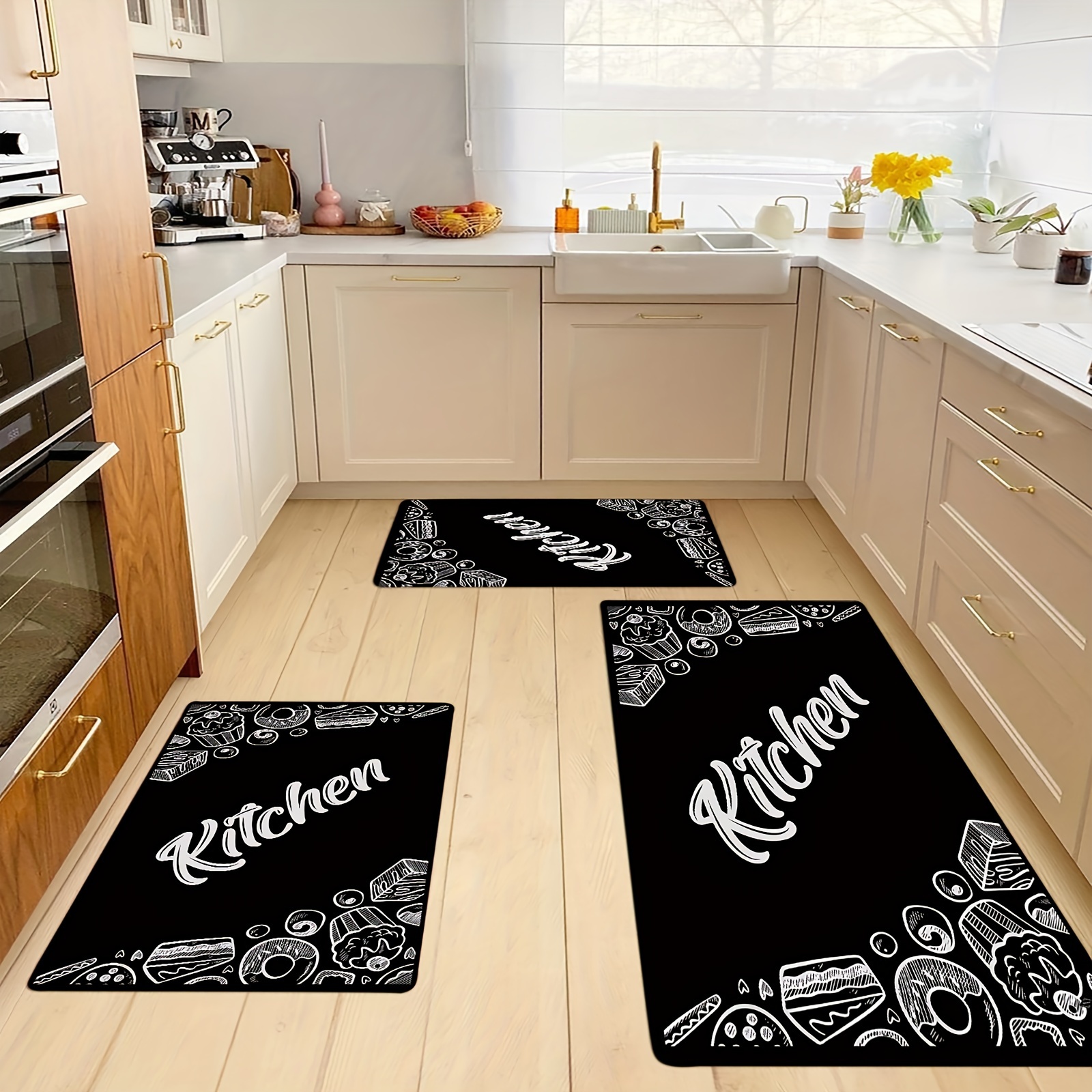 Letter Decor Kitchen Floor Rug, Kitchen Mat, Washable Kitchen Rug Floor Mat  - Temu