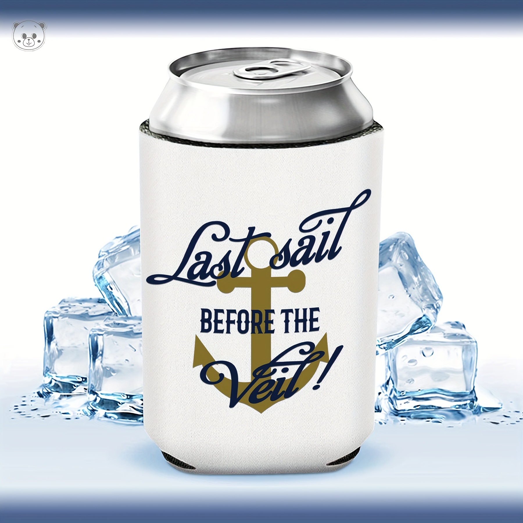 Navy Blue Lets Get Nauti Nautical Sailor Bride Vibes Beer Can