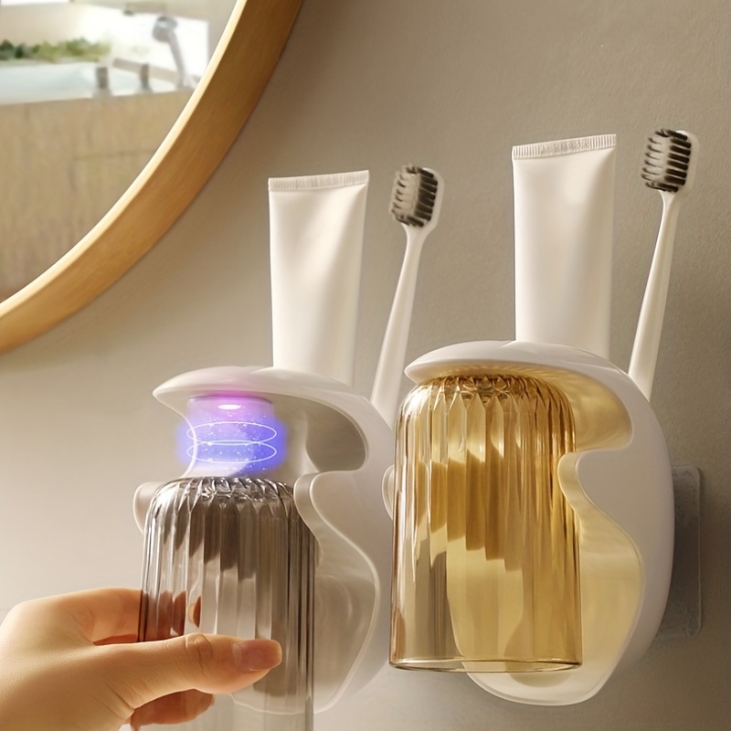 1pc Toothbrush Razor Holder for Shower, Random Color Wall Mounted