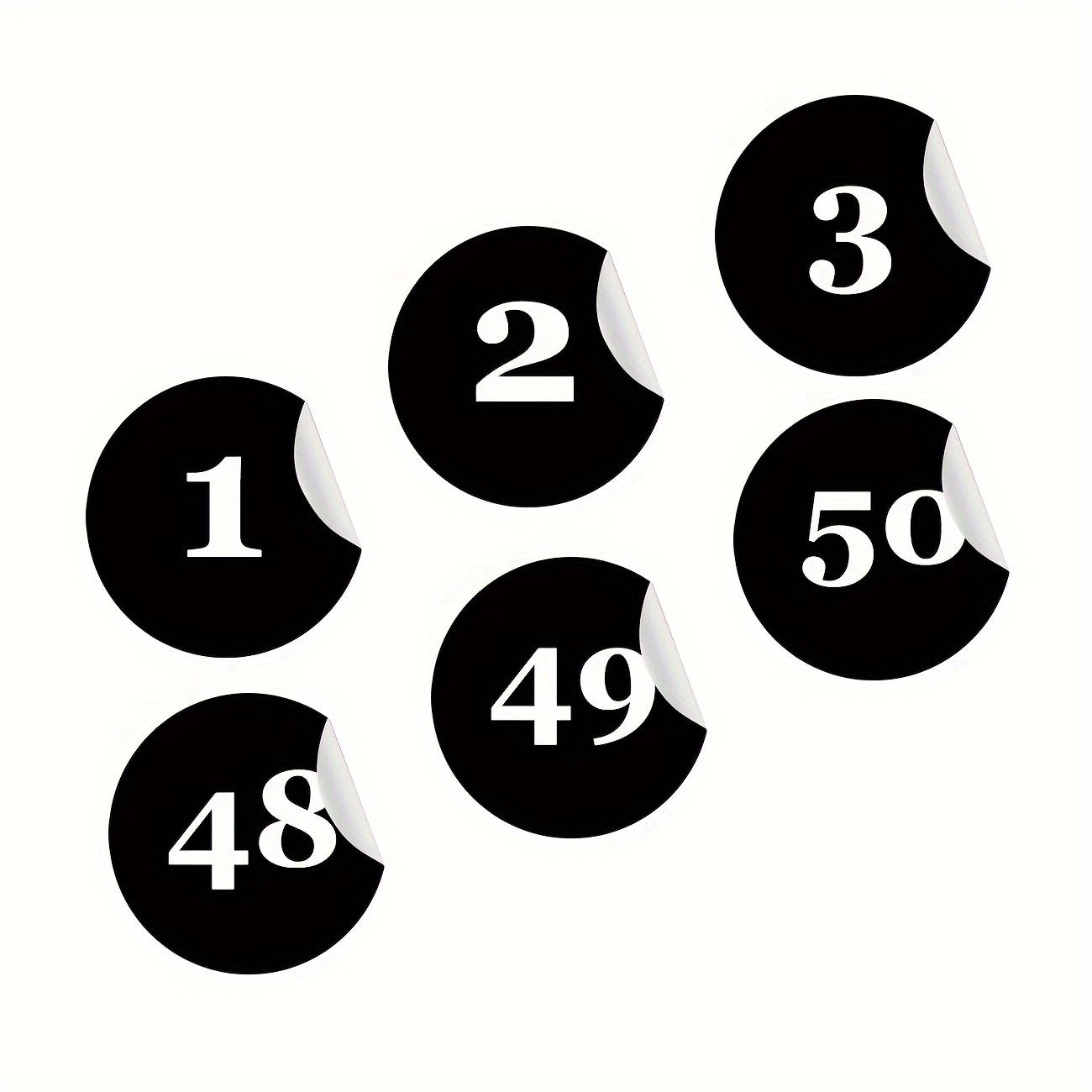 Labels Number Stickers 1-50  Numbers Stickers Waterproof
