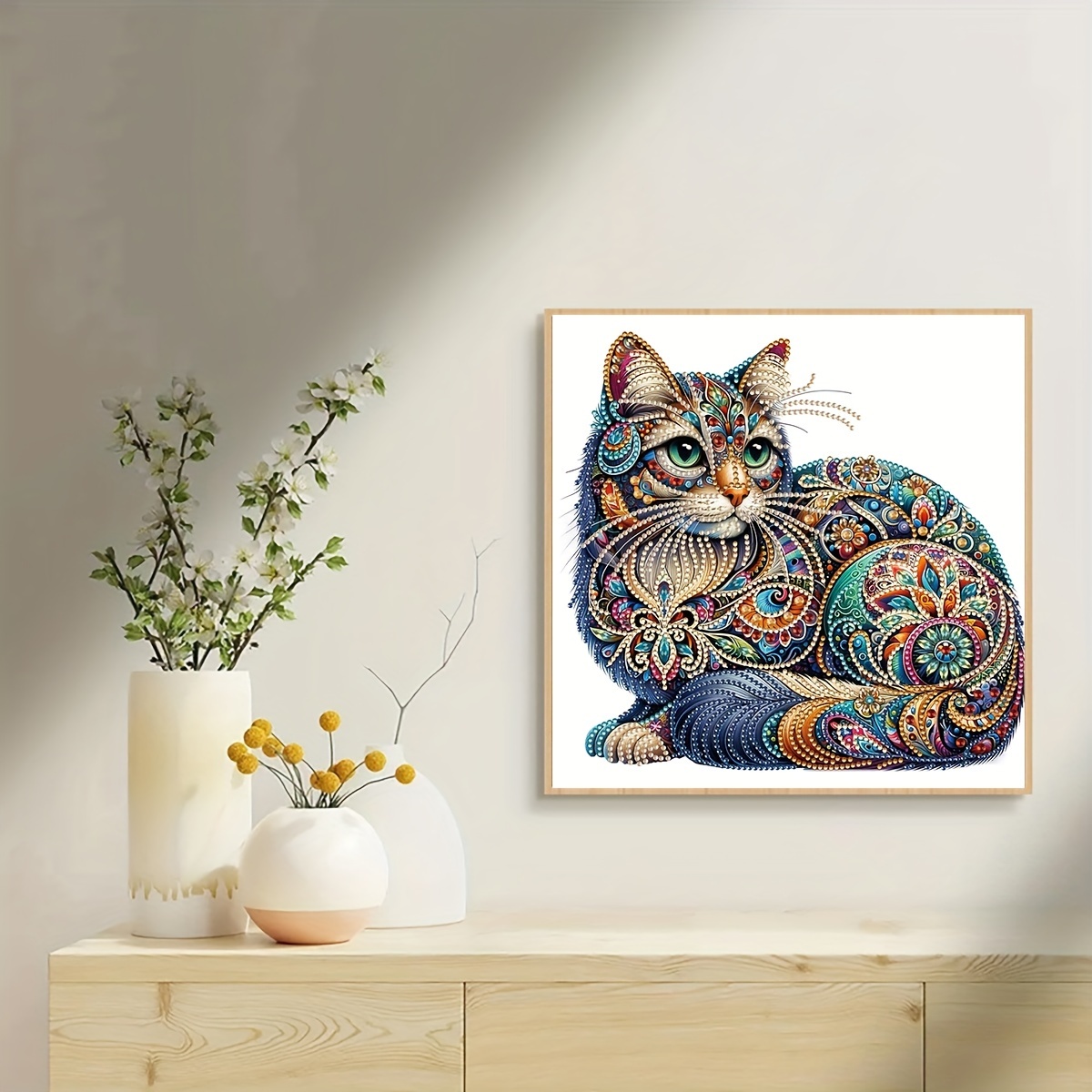 1pc 11.8*11.8 Inch/30x30cm Frameless Colorful Cat Pattern Diamond Painting  Kit, Diy 5d Special Shape Crystal Diamond Partial Mosaic Art Craft,  Suitable For Home Wall Decoration