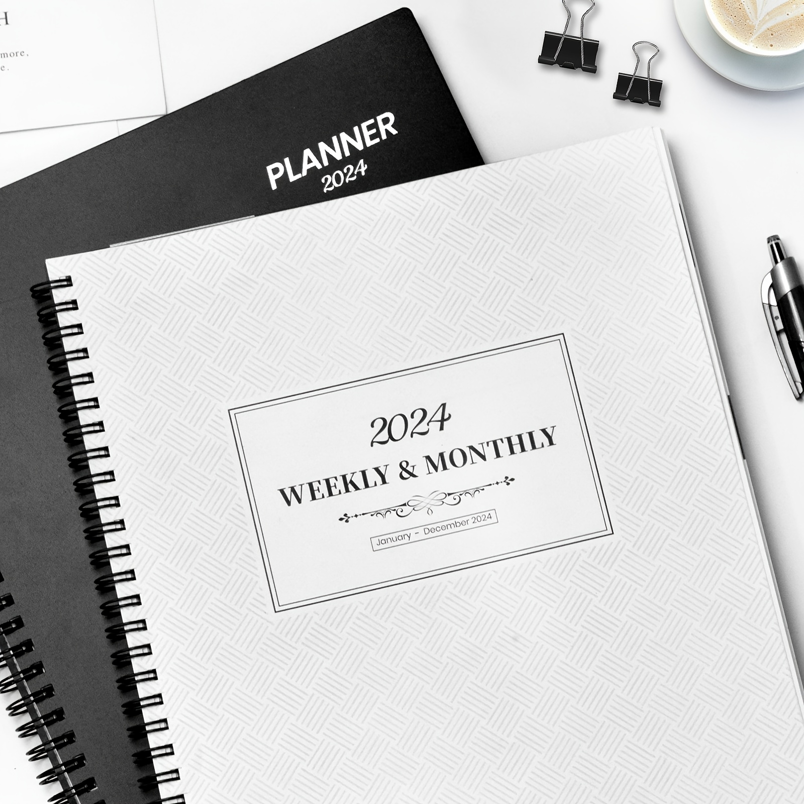 2024 Weekly Monthly Calendar Planner Spiral12 Months From JAN. To DEC.2024  Office Planner 8.3*11 Inch Time Management Personal Agenda To Increactive P