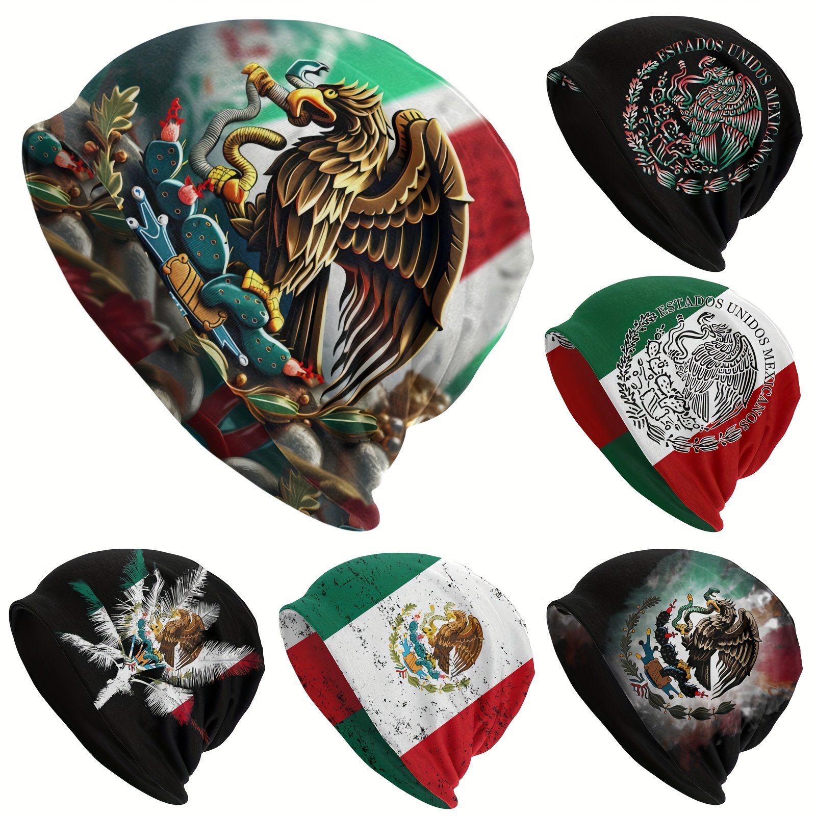 Skull with Cap and Mexican Flag Bandanna embroidered Patch