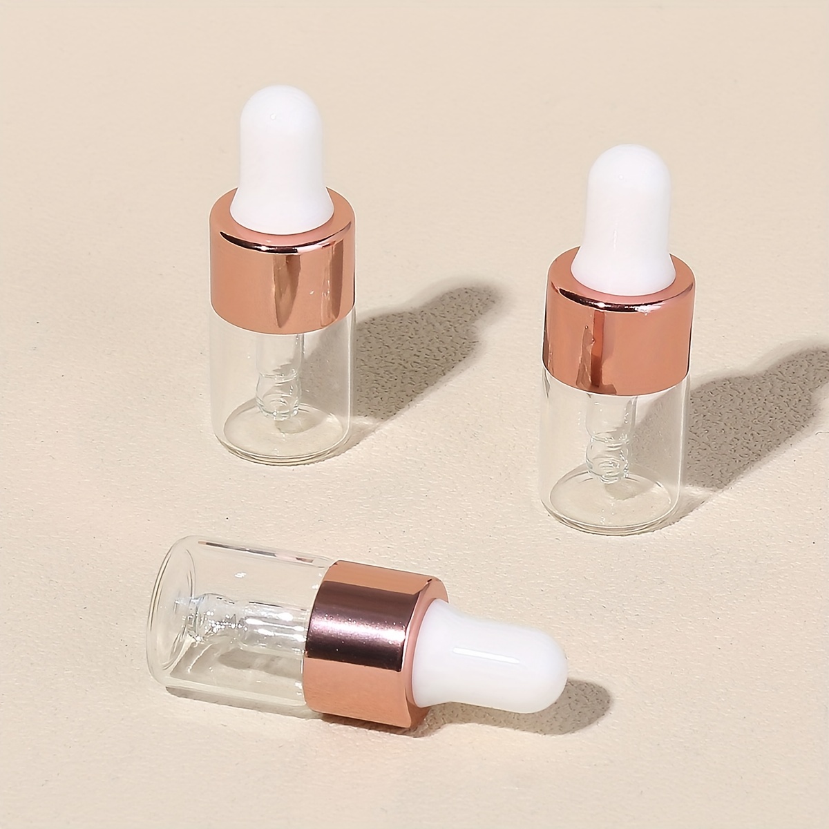 

3pcs 2ml Clear Mini Glass Dropper Bottles Small With Glass Eye Dropper For Essential Oils Sample Traveling