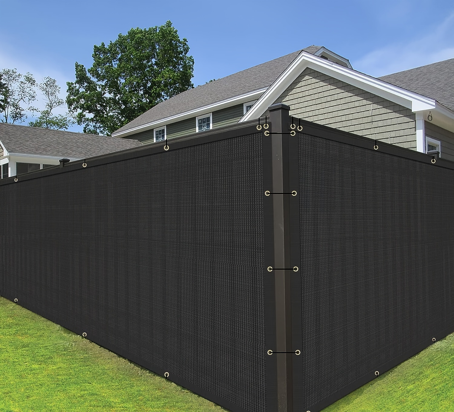 Black Privacy Screen Fence Heavy Duty Fence Mesh Shade Mesh - Temu