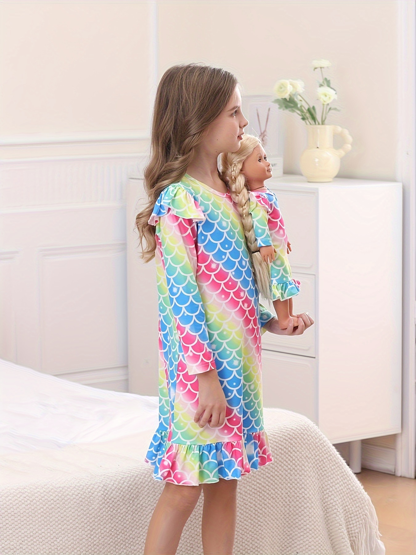 Girl And Doll Matching Outfits Matching Doll Girls Nightgown