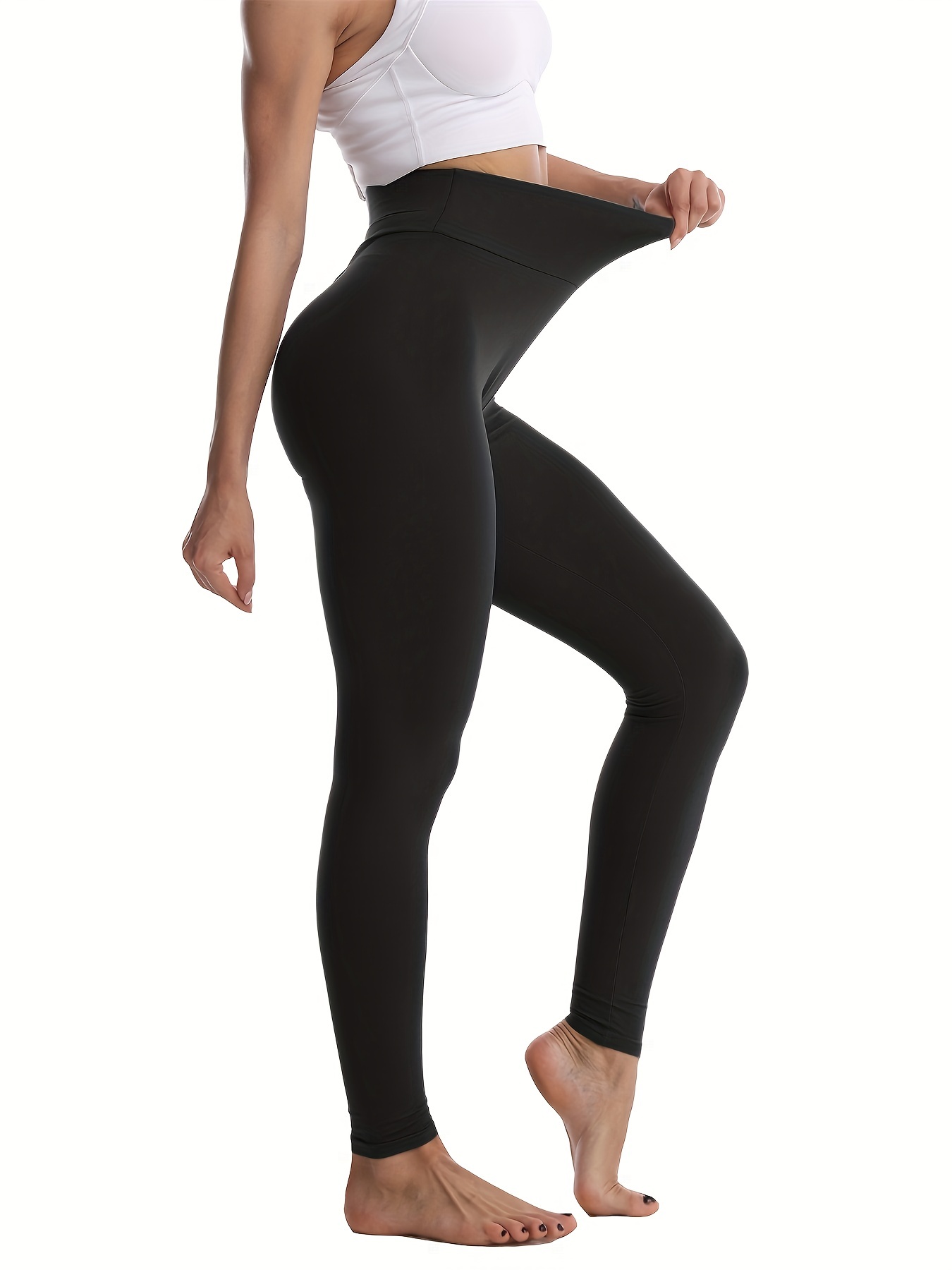YWDJ Leggings for Women Tummy Control Women High Waist Printed Tight  Fitness Yoga Pants Nude Hidden Yoga Pants Black L 