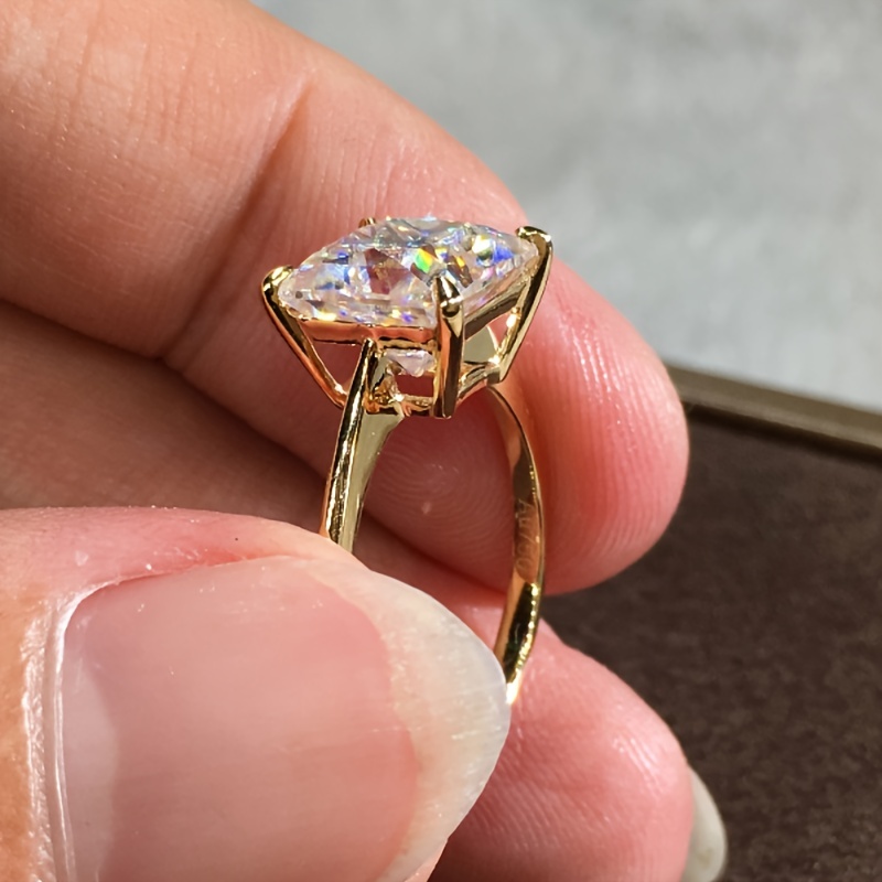 Square Shape Zirconia Solitaire Ring