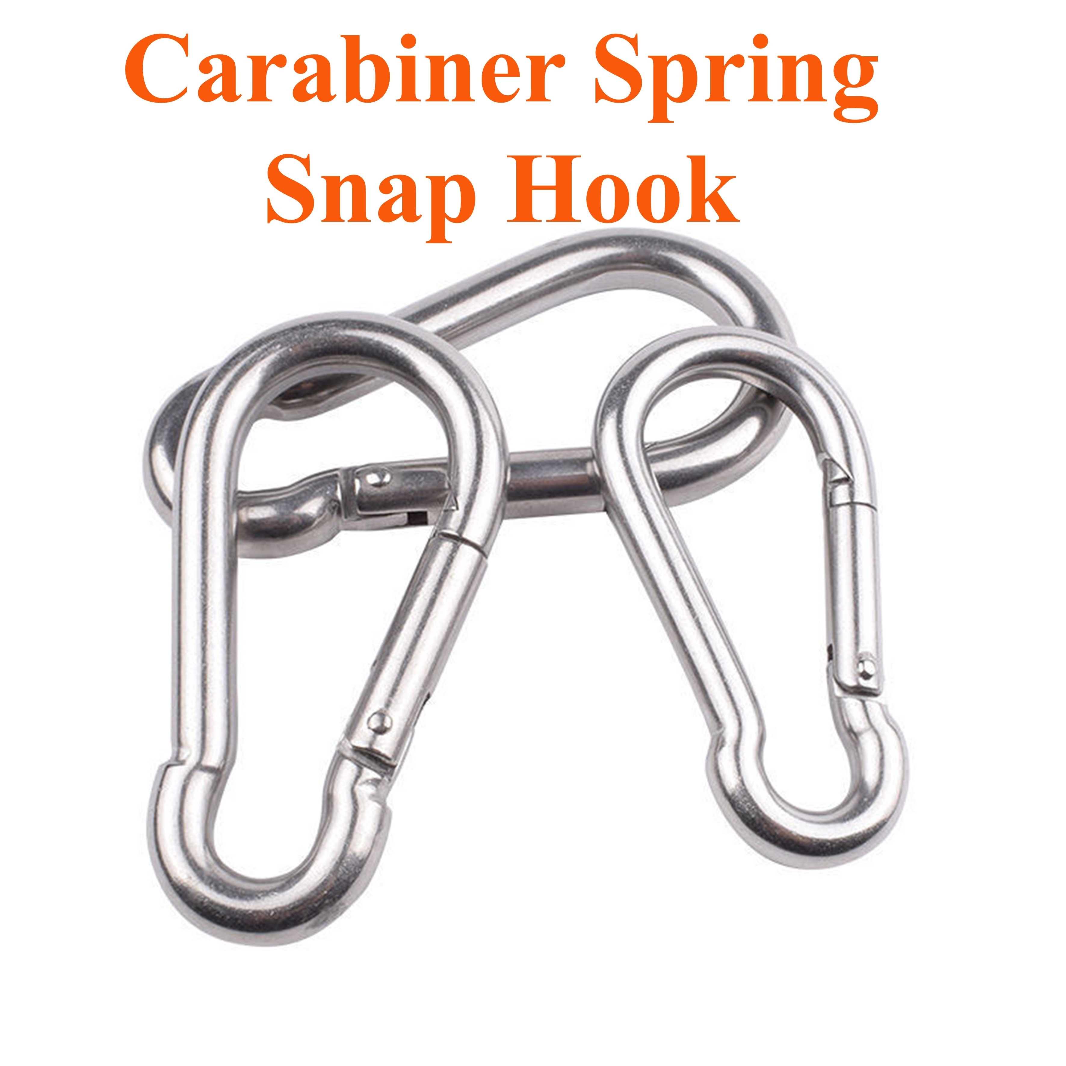 Large & Small EYE Galvanised CARABINER CLIP Snap Hooks Clips, HEAVY DUTY