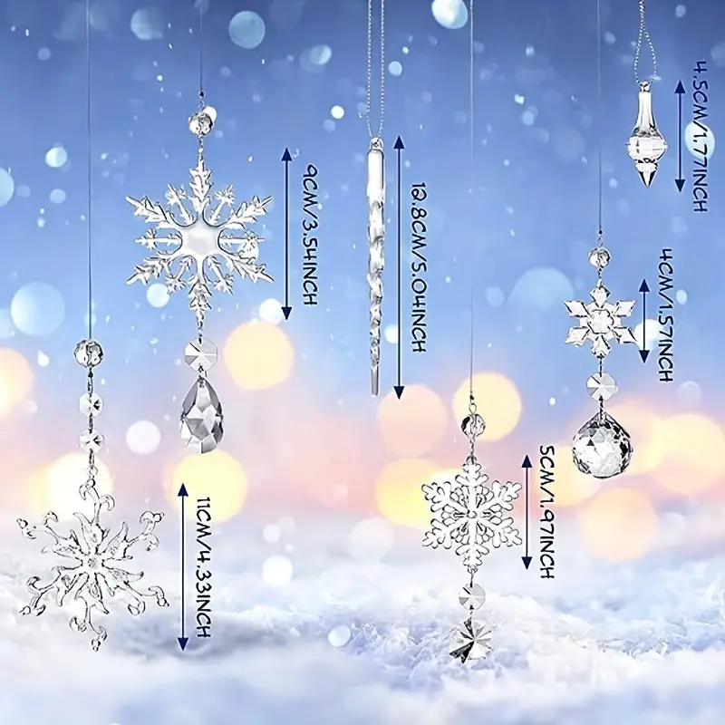 Christmas Crystal Snowflake Ornaments Hanging - Temu