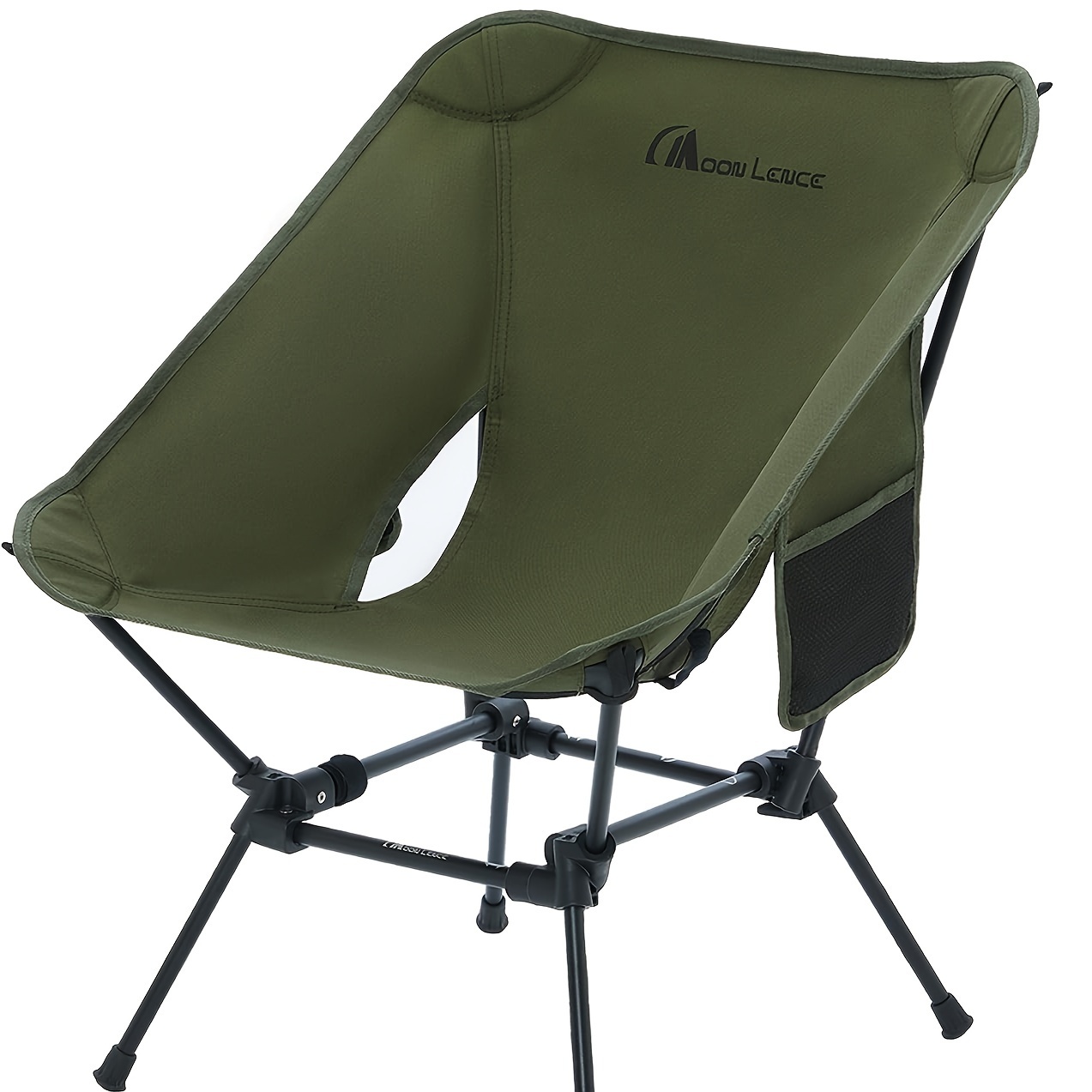 Ubon Silla de camping plegable compacta con respaldo alto, sillas de  mochilero portátiles ligeras con 2 bolsillos laterales negro/gris