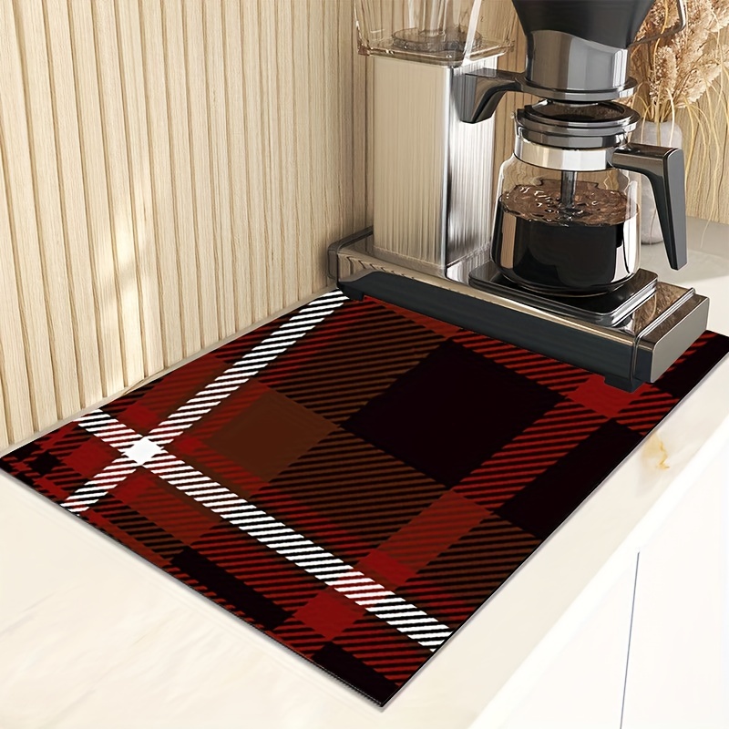 Coffee Dish Drying Mat Quick Absorbent Diatom Mud Placemats Non-slip Dining  Table Mat Kitchen Countertop Insulation Pad Coasters 