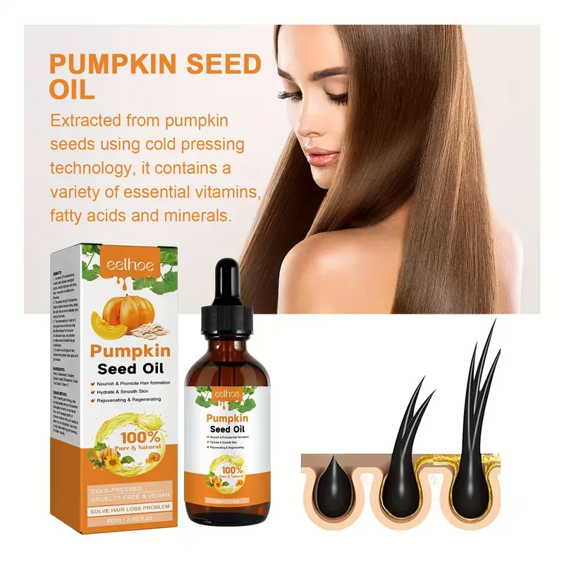 Pumpkin Seed Oil Hair Essential Oil Repairing Damaged Dry - Temu