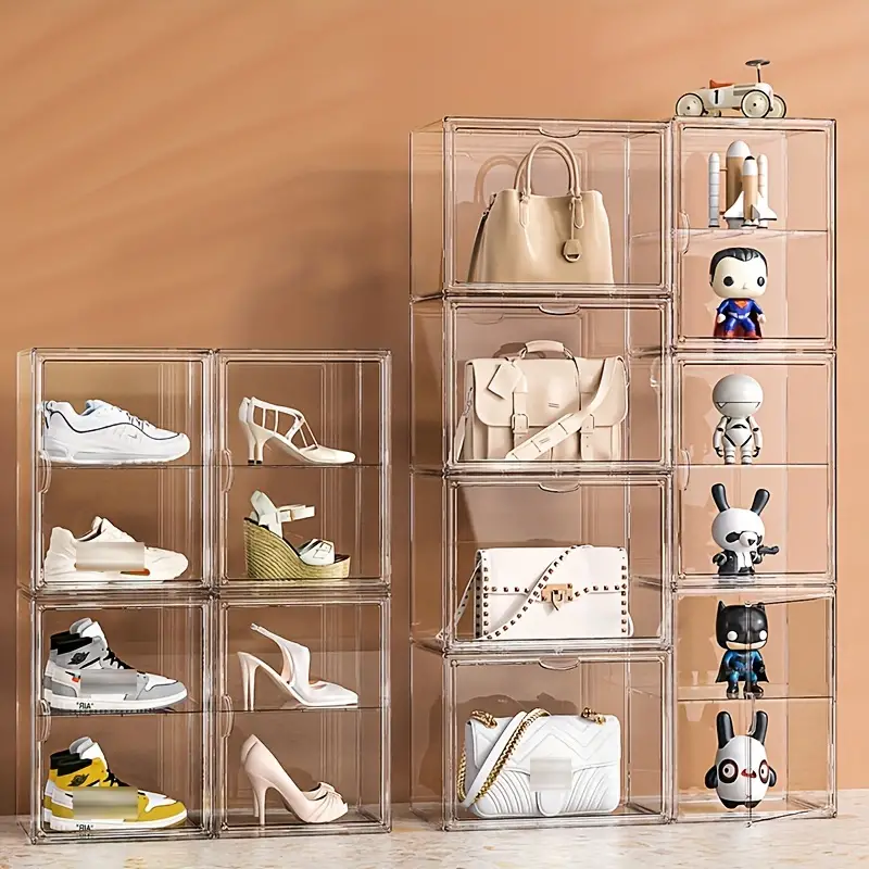 Clear Handbag Display Box Dustproof Shoes Storage Basket For - Temu