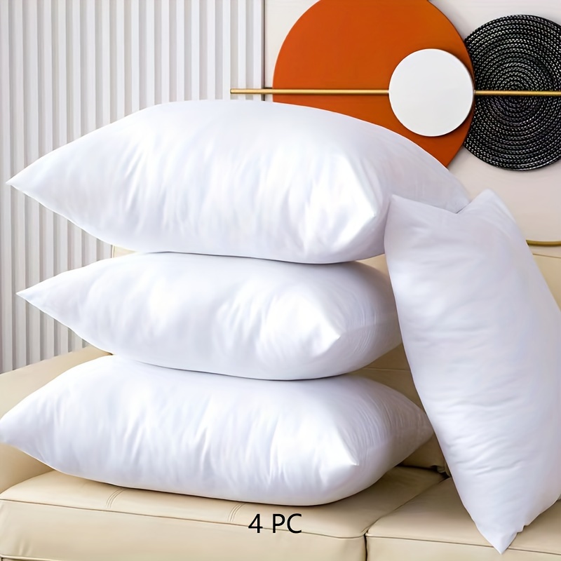 

4pcs Pillow Core, White Throw Pillow Insert, Interior Decorative Pillow, Soft Microfiber Filled Pillow Cores, For Bed Sofa Couch Car Home Decor Ramadan