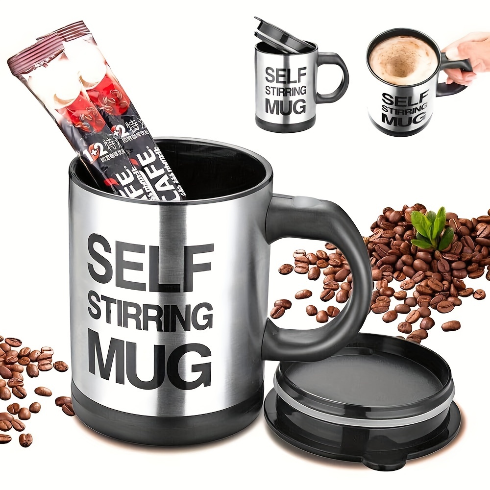 Electric Stirring Cup, Lazy Electric Coffee Stirring Cup, Stainless Steel Automatic  Stirring Milk Cup - Temu