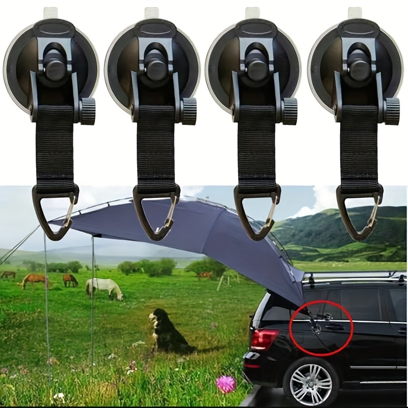 

2pcs Or 4pcs Car Tent Suction Cups Buckle Side Round/triangular Awning Anchors Outdoor Camping Tent Suckers Anchor Securing Hook