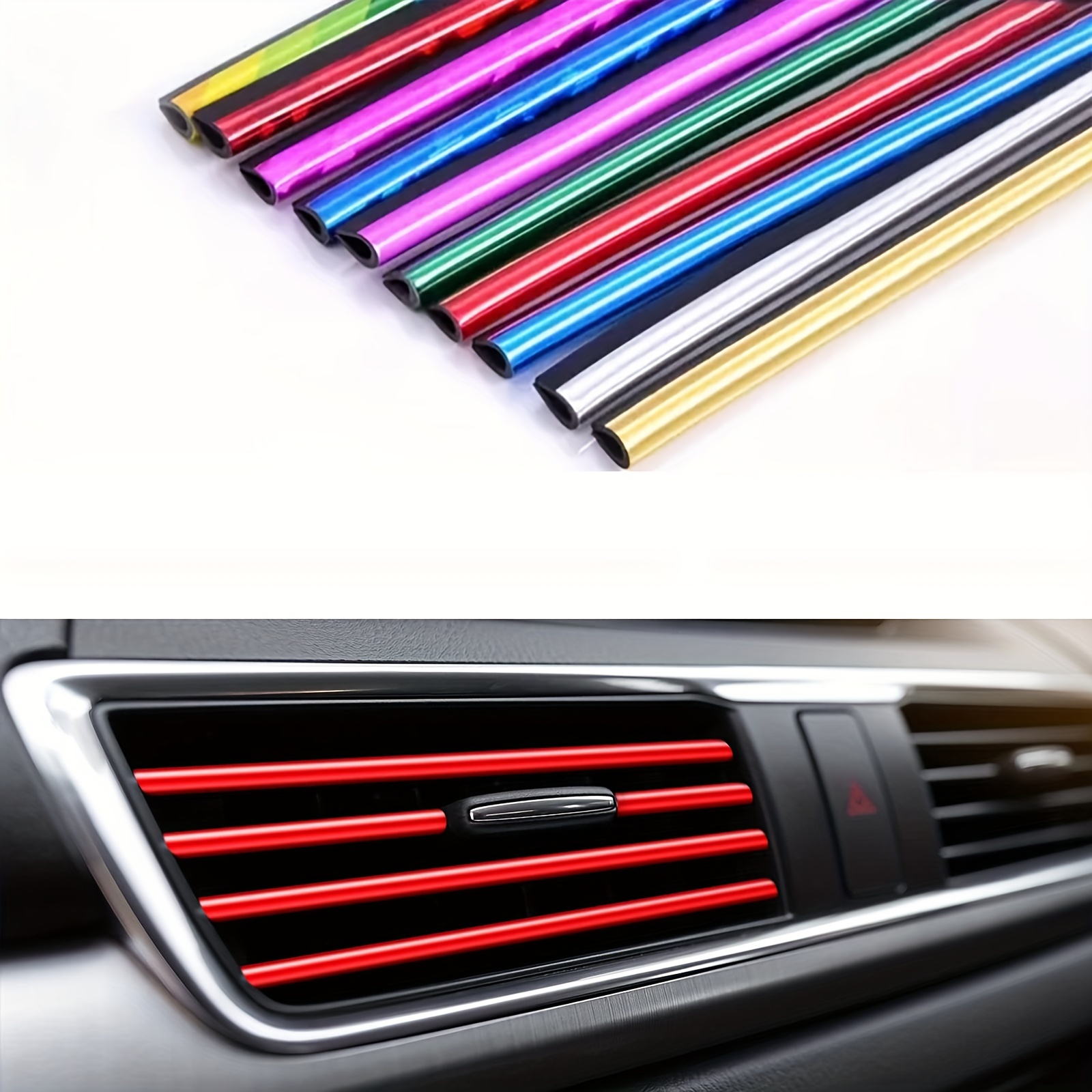 20pcs Car Air Conditioner Air Vent Decorative Strips, Universal Waterproof  Bendable Air Vents, Suitable For Most Air Vents