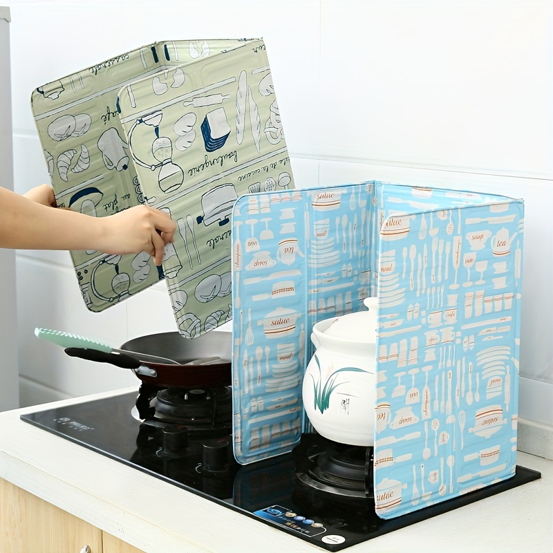 Foldable Aluminum Foil Heat Resistant Oil Splash Guard, Stove & Kitchen  Frying Oil Prevention Board, Easy To Clean