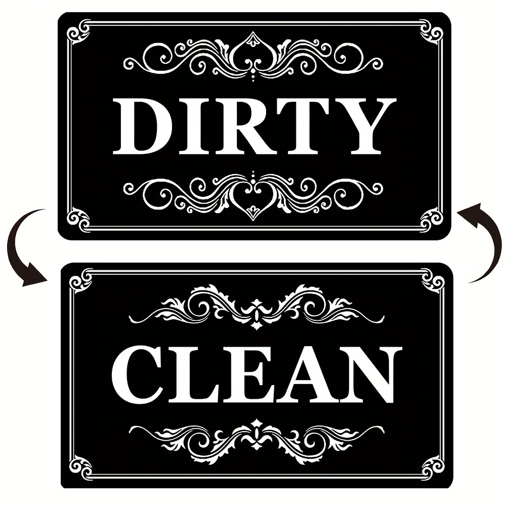 Dishwasher Magnet Clean Dirty Sign, Strong Universal Dirty Clean Dishwasher  Magnet Indicator for Kitchen Organization, Slide Rustic Farmhouse Black