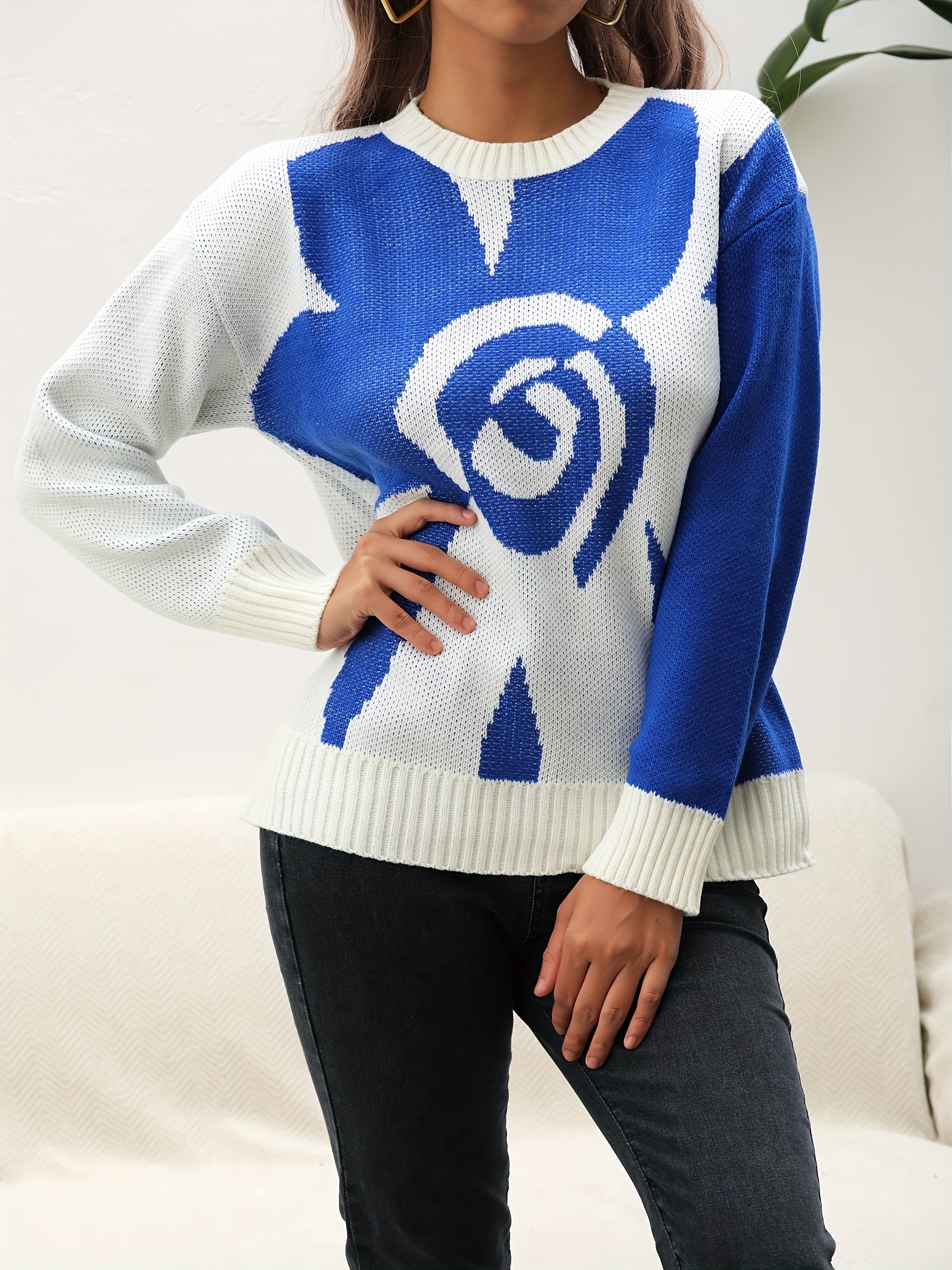 Sweaters For Girls Oversized Batwing Cozy Acrylic Pullovers