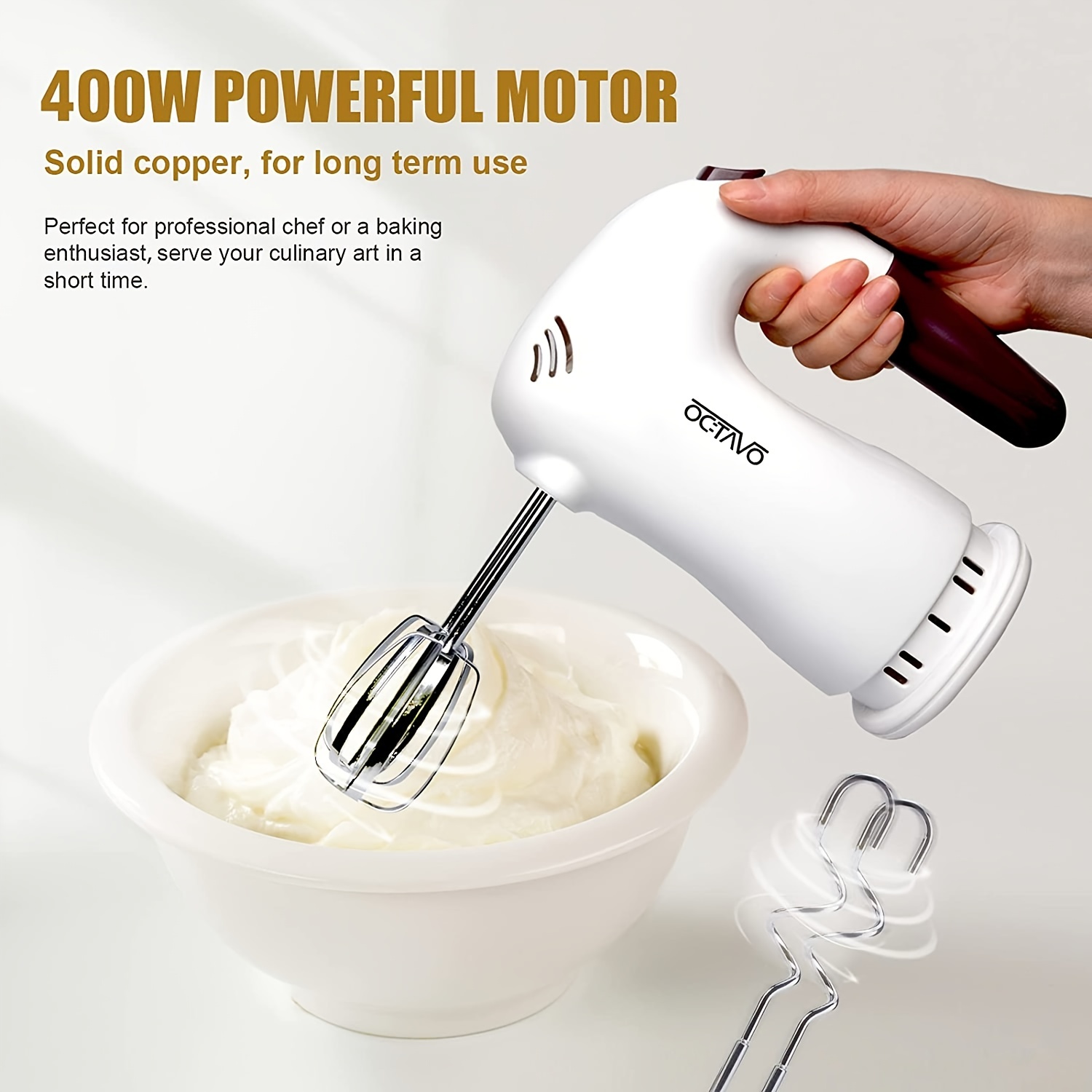 Hand Mixer Electric, 9-Speed 400W Baking Mixer Handheld with