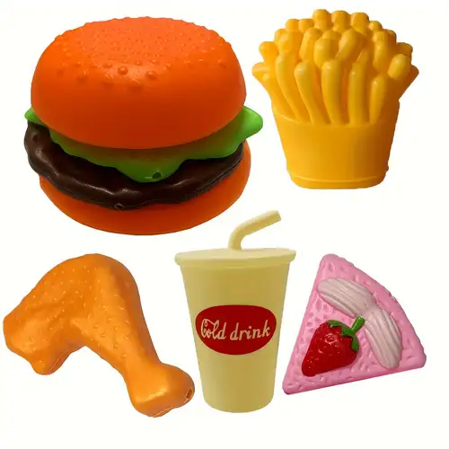 Tuseang Casa Play Fast Food Set, Brinquedo De Cozinha Infantil Jogo De  Comida Acessórios De Cozinha Brinquedo De Comida E Hambúrguer E  Cachorro-quente De Plástico, Adequado Para Jogos De Vestir, Presentes De