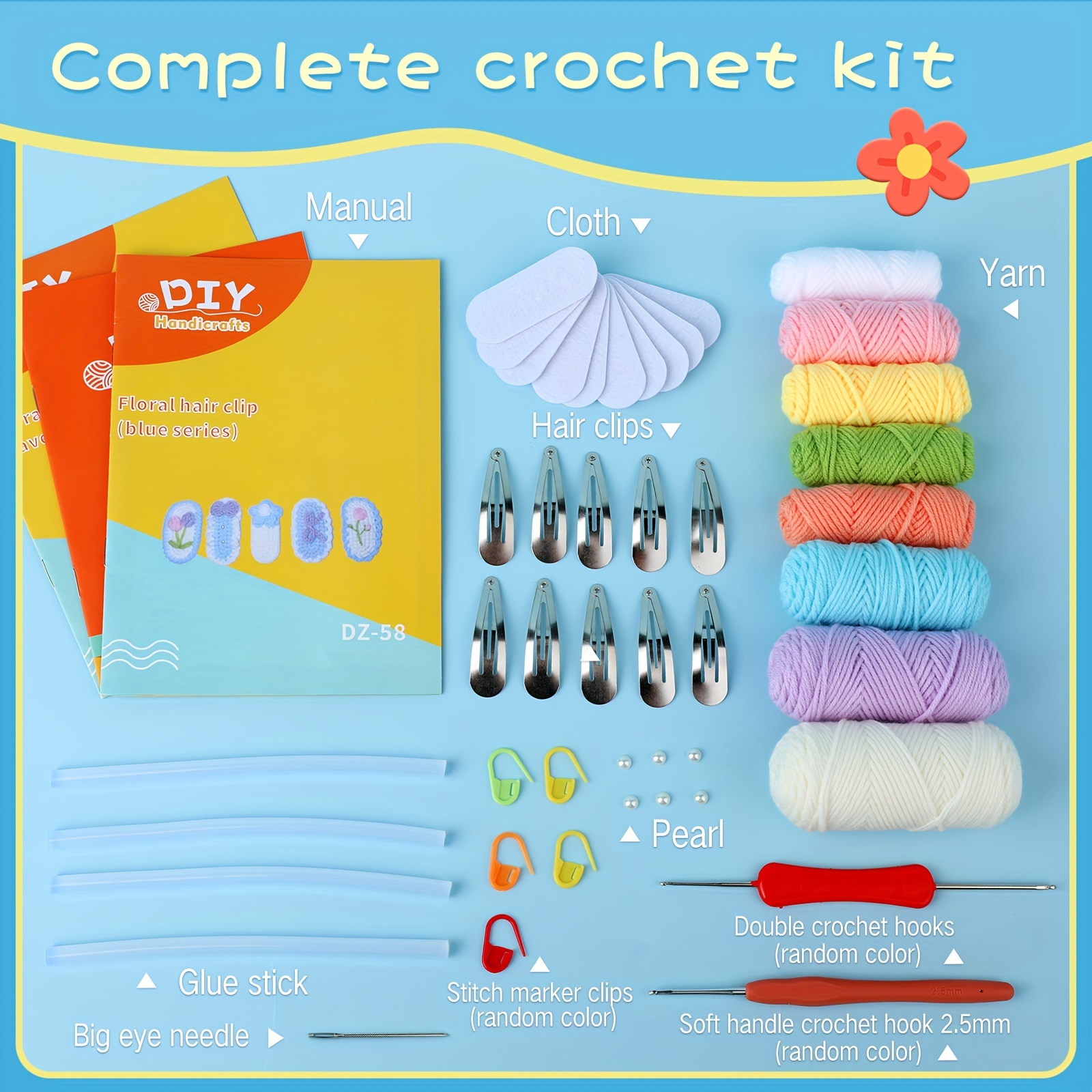 A Complete Set Of Crochet Tools Including Accessories DIY Beginner Crochet  Tools