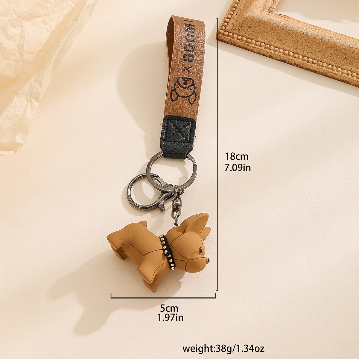 vuitton leather dog keychain
