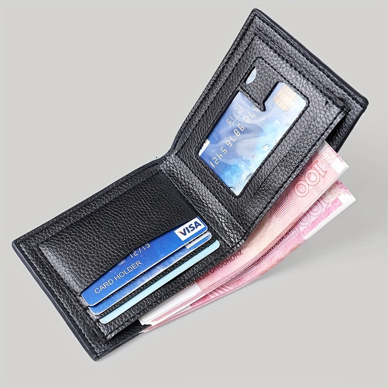 Men's Fashion Leather Short Wallet Money Clip Argyle Pattern Multi-card  Card Holder Purse Horizontal Wallet Coin Purse Gift For Men - Temu United  Kingdom