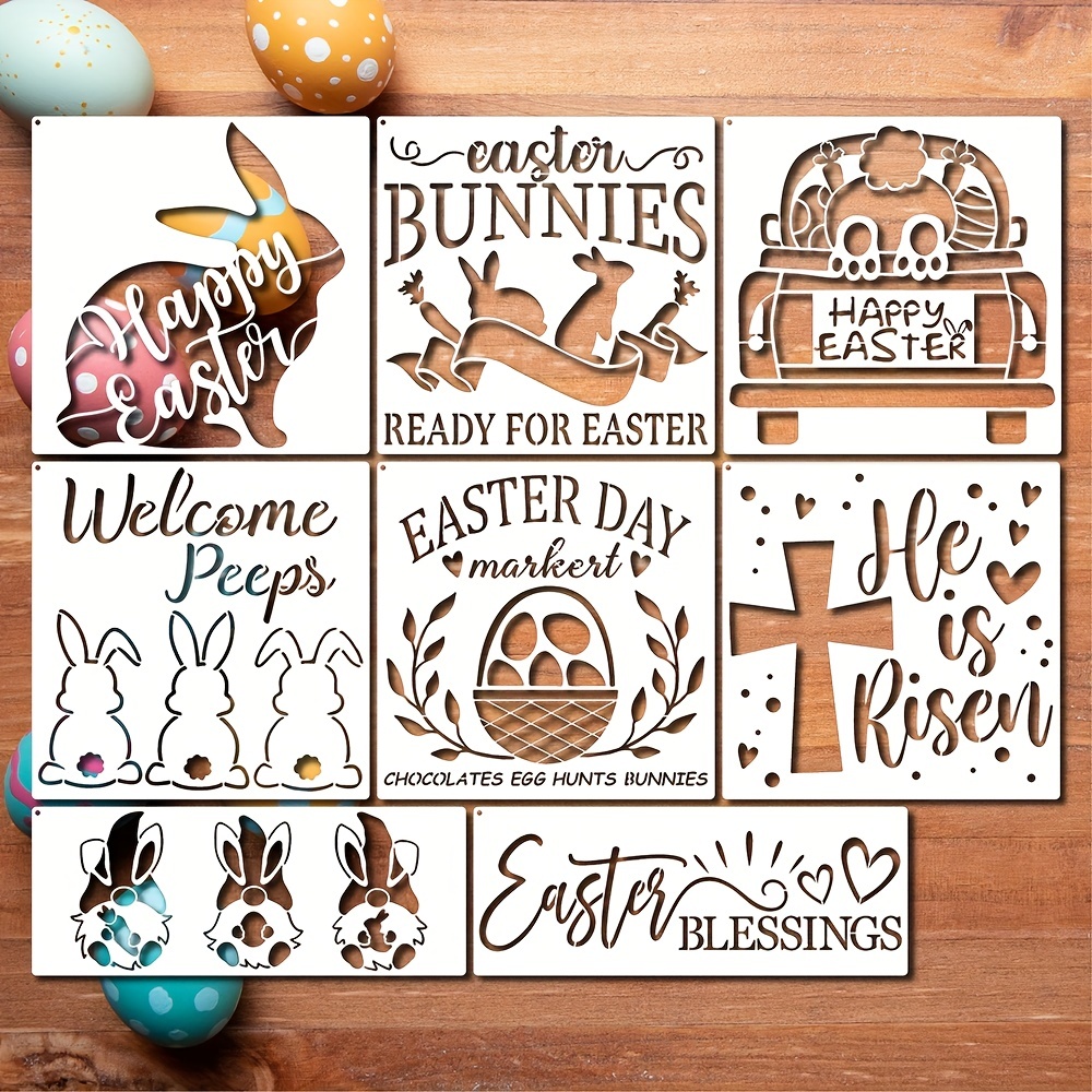 Easter eggs stencil - Reusable easter stencil for wood signs, wall  painting, fabrics and home decor