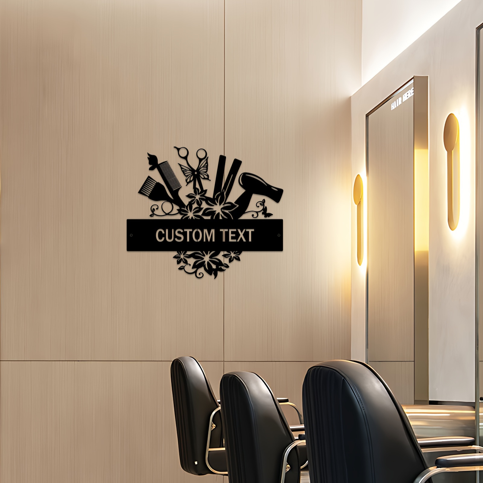 

1pc, Personalized Metal Barber Shop Sign, Custom Hairdresser Wall Art, Salon Decorative Metal Wall Decor, Artistic Design