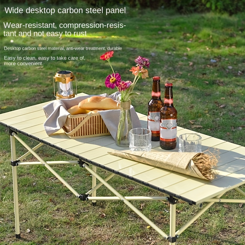 Mesa plegable pequeña de 2 pies, mesa de campamento portátil con soportes  de malla, altura ajustable de aluminio ligero, con asa de transporte para