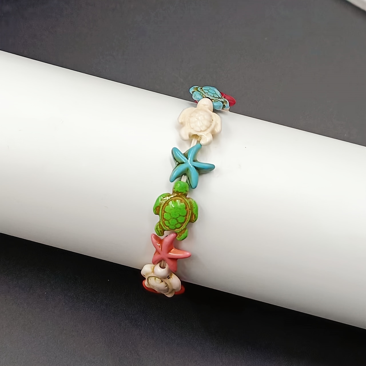 E-shop Bunte Bohemian Seestern Schildkröte Perlen Armband Urlaubs Stück Elastisches Armband