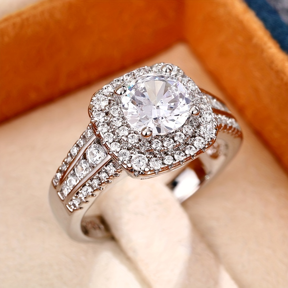 luxury ladies proposal engagement ring beautiful ladies Temu