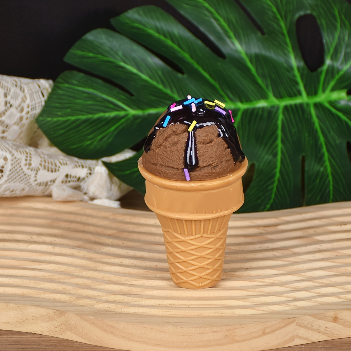  Fake Ice Cream Double Scoop Vanilla on Sugar Cone Faux Food  Photo Prop Decor : Handmade Products
