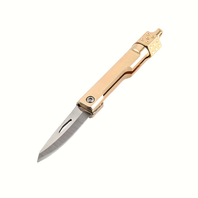 Brass Dice Spinner Folding Knife Sharp Decompression Toy Carry-on  Disassembly Express Opening Box Mini Pocket Knife Keychain Pendant Fruit  Knife Outdoor Camping Tools - Temu